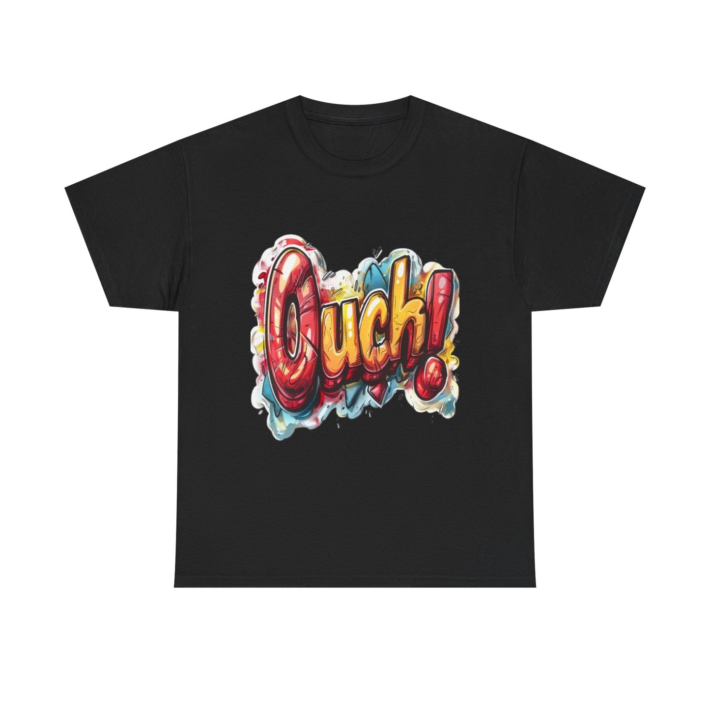 Vibrant Graphic Cotton Tee - 'Ouch!'