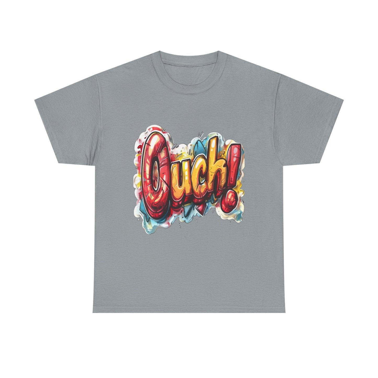 Vibrant Graphic Cotton Tee - 'Ouch!'