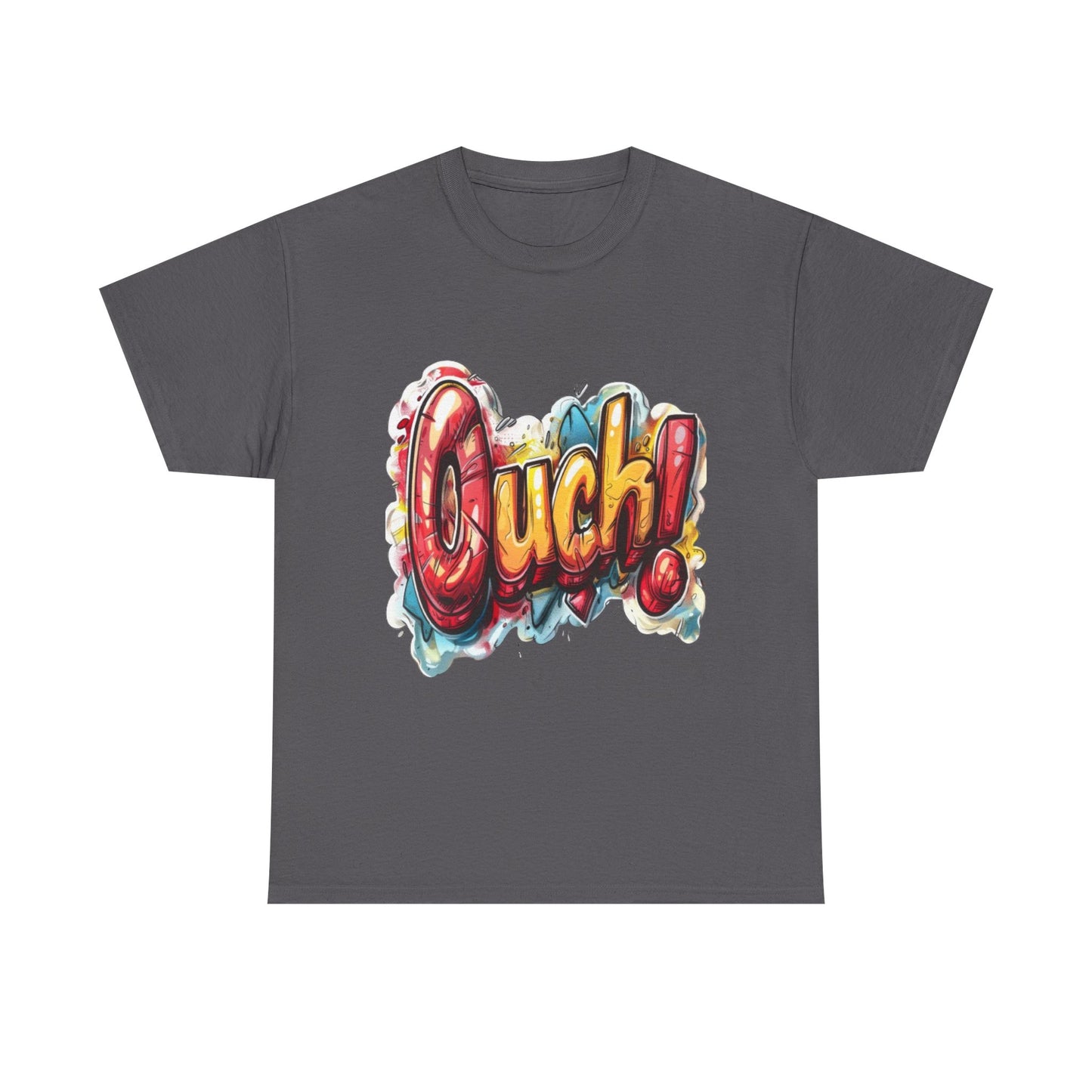 Vibrant Graphic Cotton Tee - 'Ouch!'