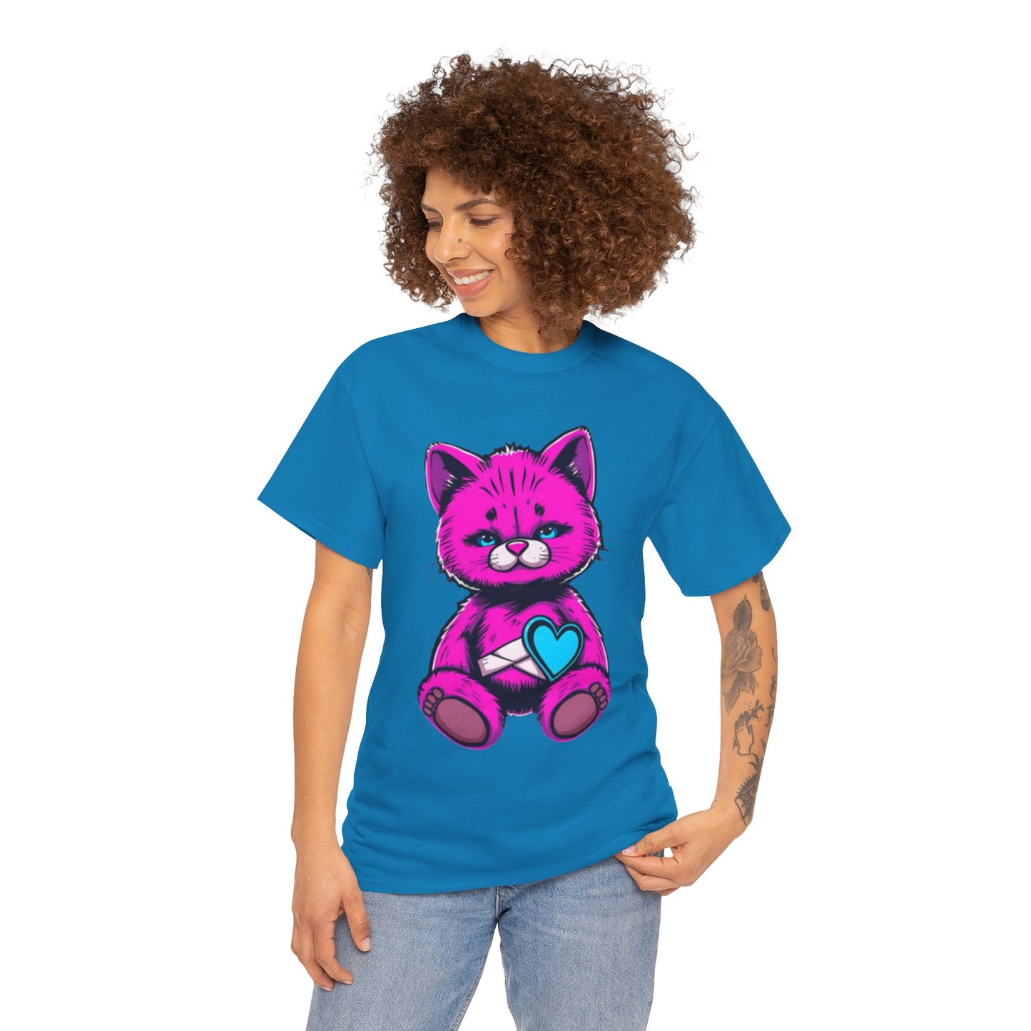 Cute Cat Graphic Cotton Tee