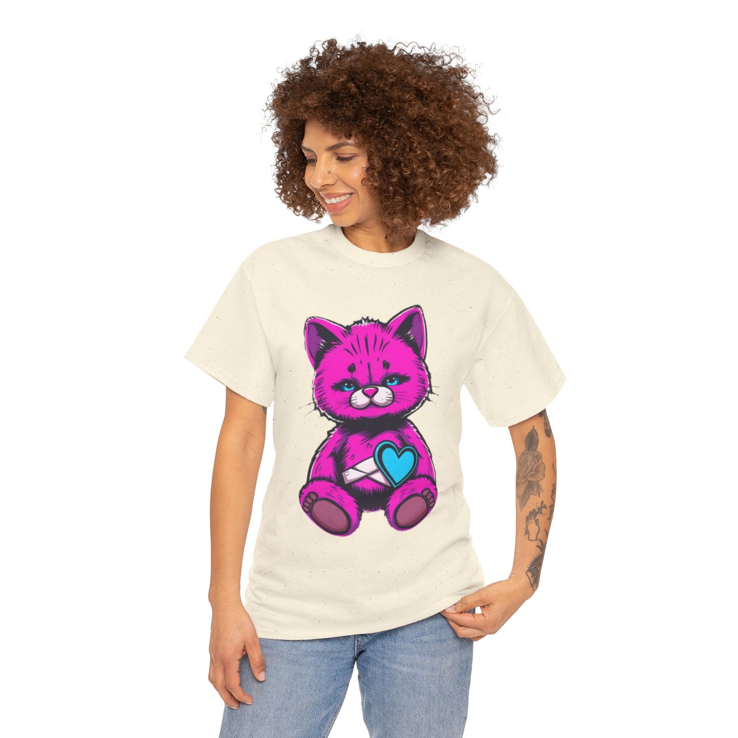 Cute Cat Graphic Cotton Tee