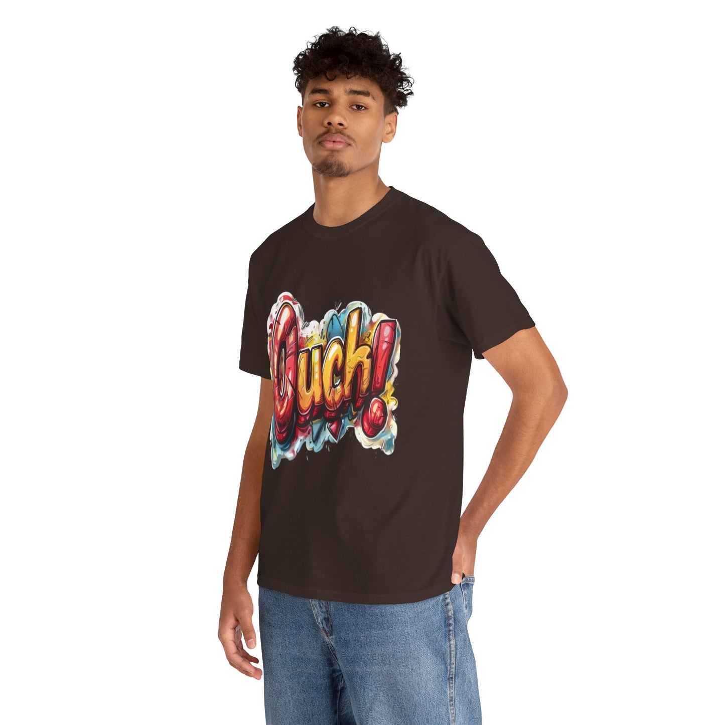 Vibrant Graphic Cotton Tee - 'Ouch!'