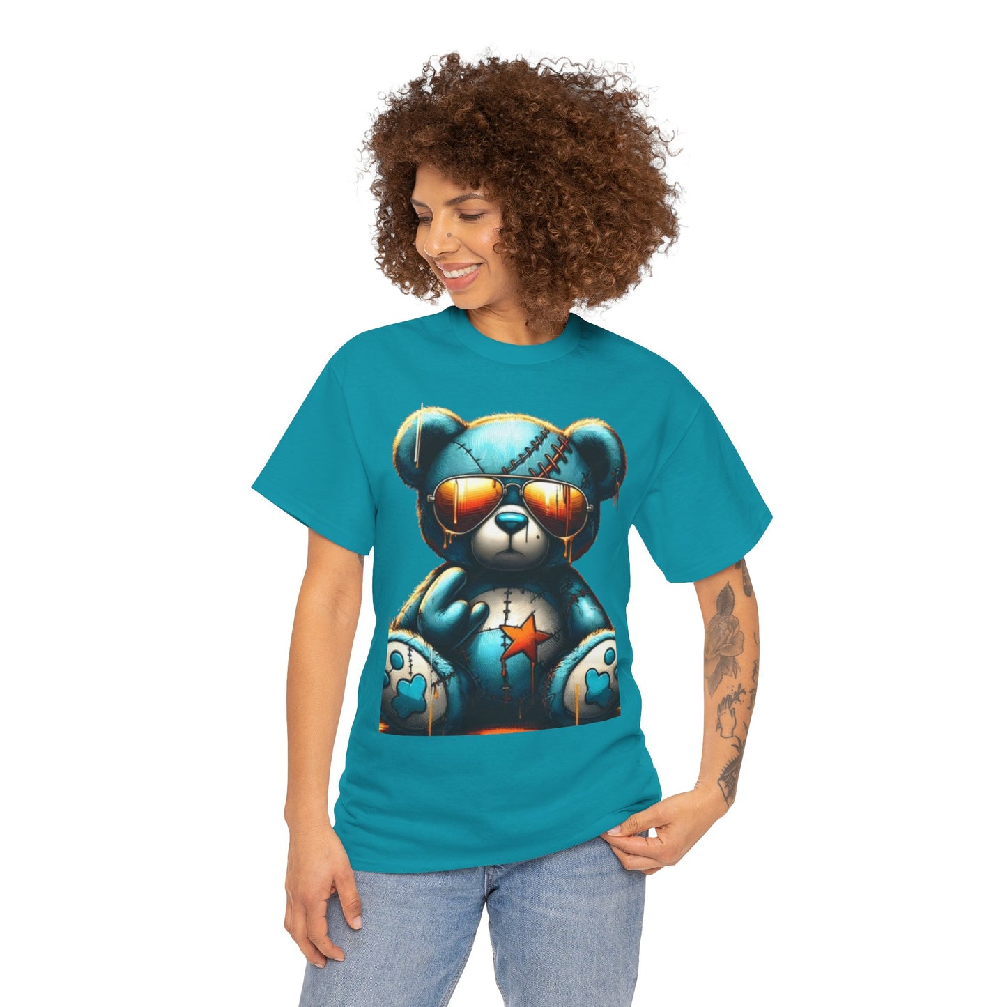 Cool Teddy Bear Cotton Graphic Tee