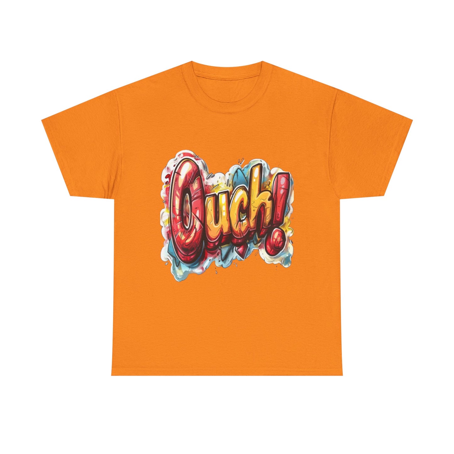 Vibrant Graphic Cotton Tee - 'Ouch!'