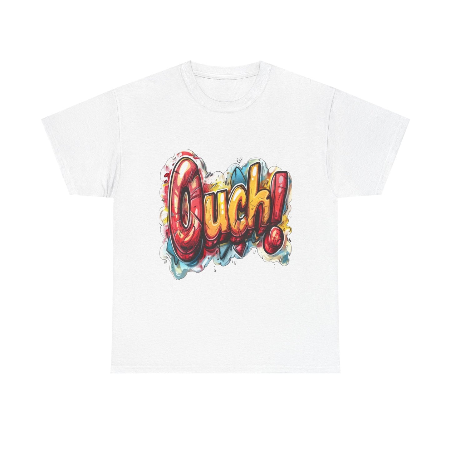 Vibrant Graphic Cotton Tee - 'Ouch!'