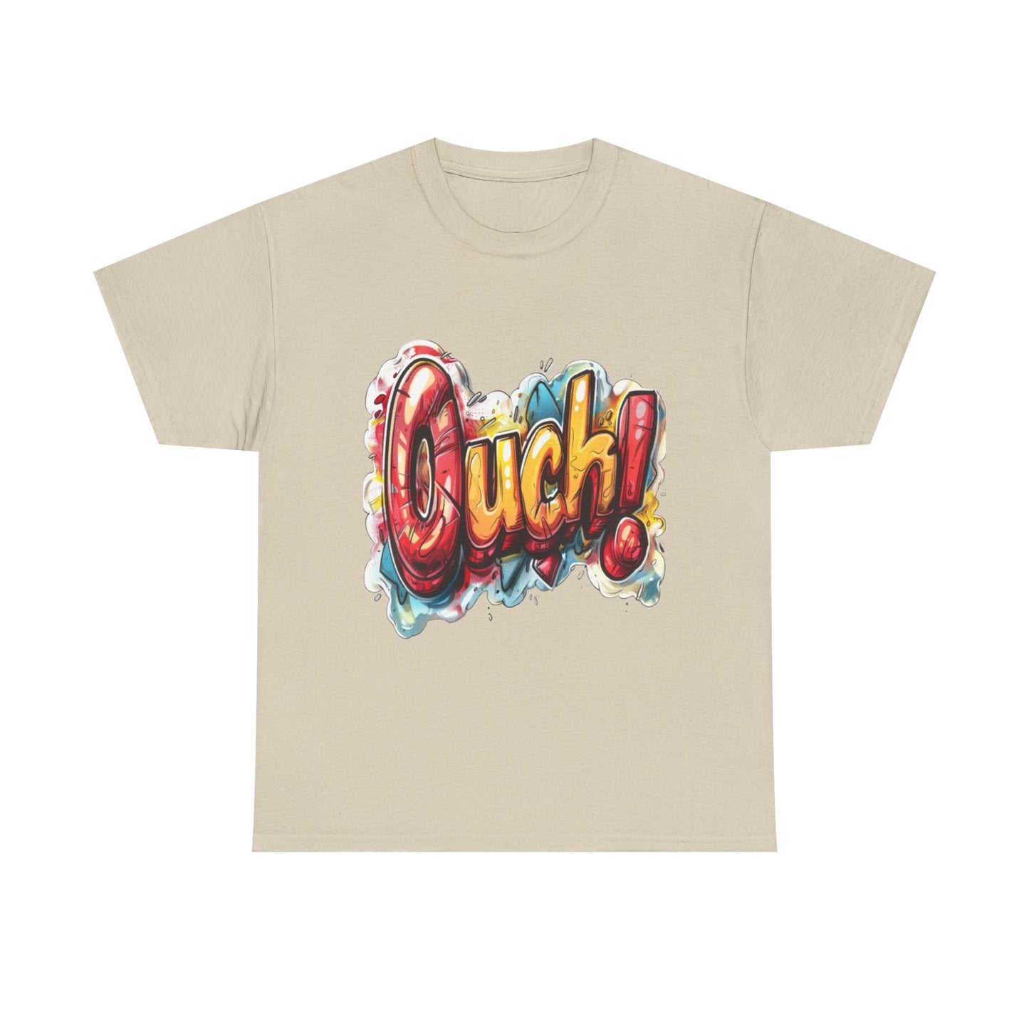 Vibrant Graphic Cotton Tee - 'Ouch!'