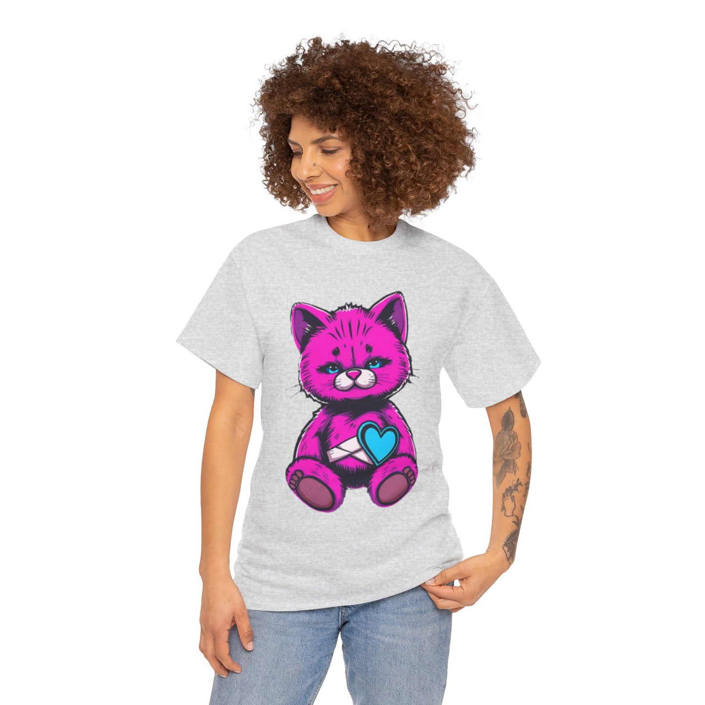 Cute Cat Graphic Cotton Tee