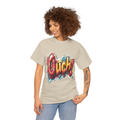 Vibrant Graphic Cotton Tee - 'Ouch!'