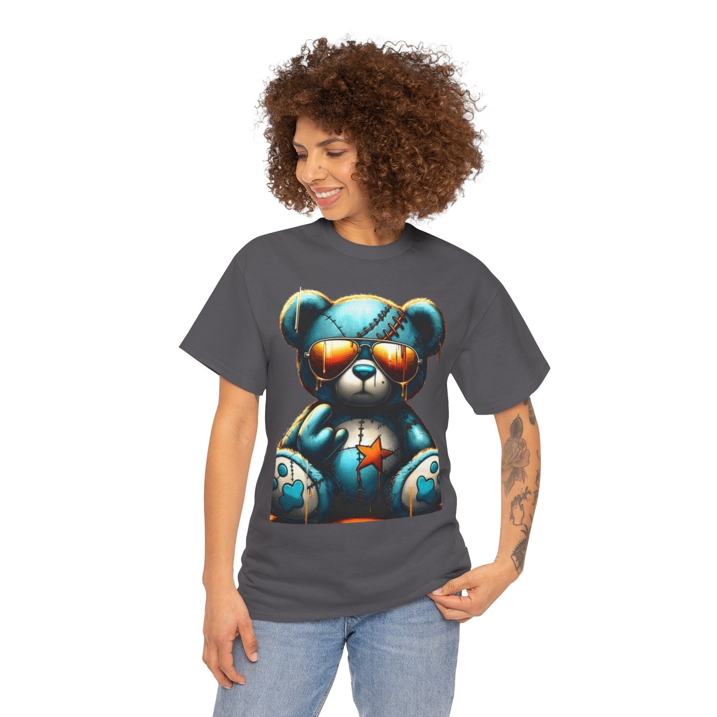 Cool Teddy Bear Cotton Graphic Tee