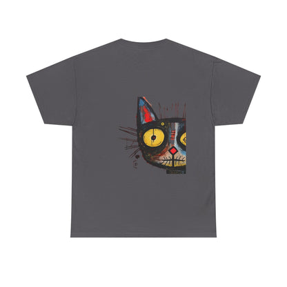 Vibrant Cat Art Cotton Tee