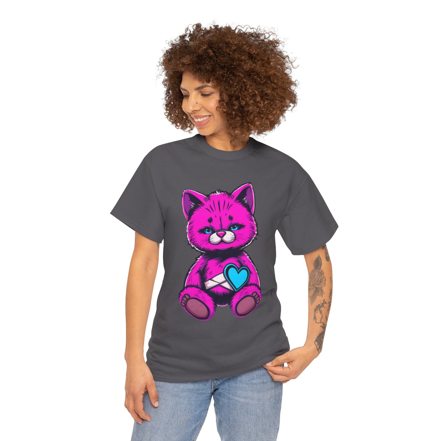 Cute Cat Graphic Cotton Tee