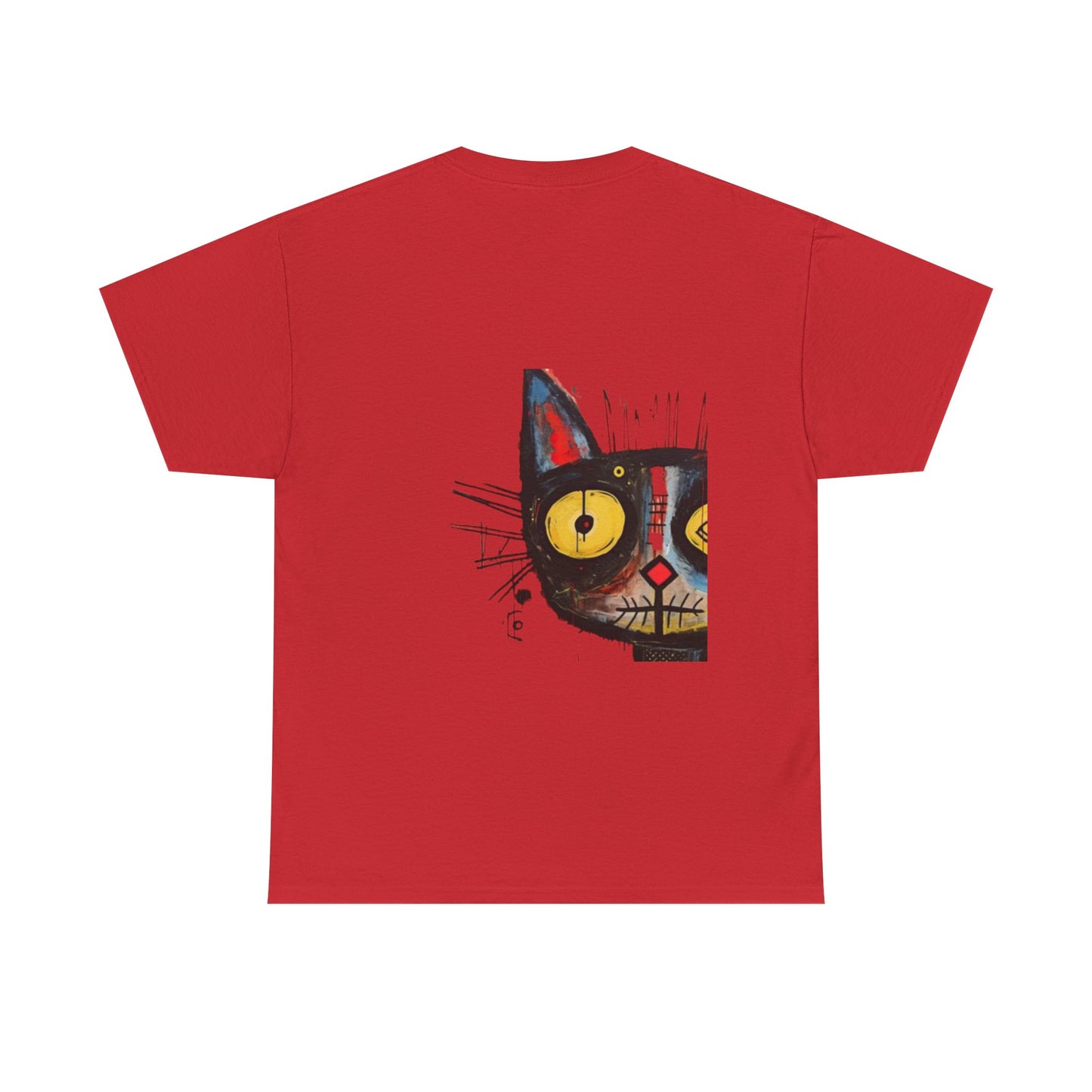 Vibrant Cat Art Cotton Tee