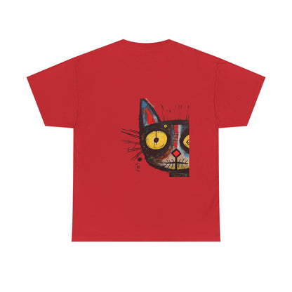 Vibrant Cat Art Cotton Tee
