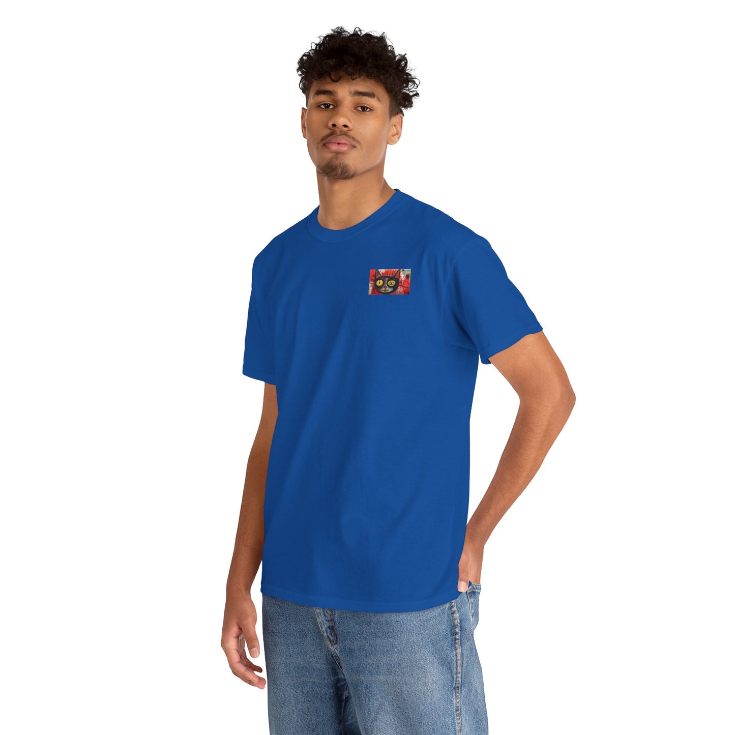 Vibrant Cat Art Cotton Tee