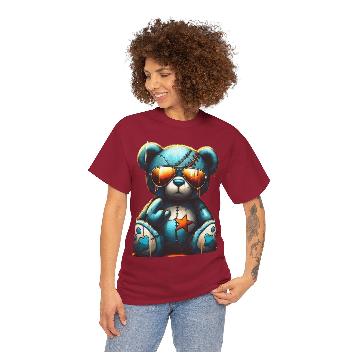 Cool Teddy Bear Cotton Graphic Tee