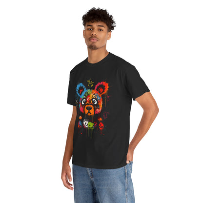 Colorful Bear Art Heavy Cotton Tee