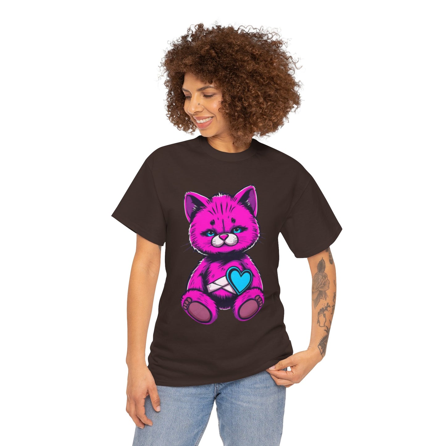 Cute Cat Graphic Cotton Tee