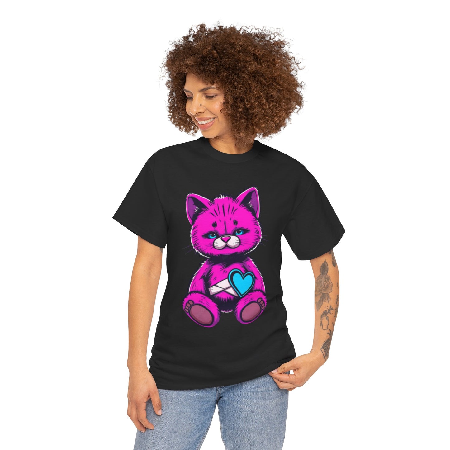 Cute Cat Graphic Cotton Tee