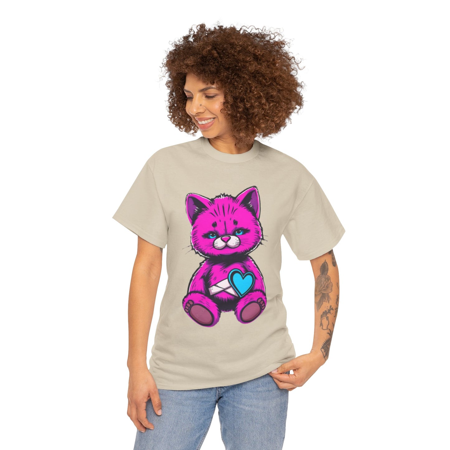 Cute Cat Graphic Cotton Tee