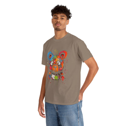 Colorful Bear Art Heavy Cotton Tee