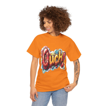 Vibrant Graphic Cotton Tee - 'Ouch!'