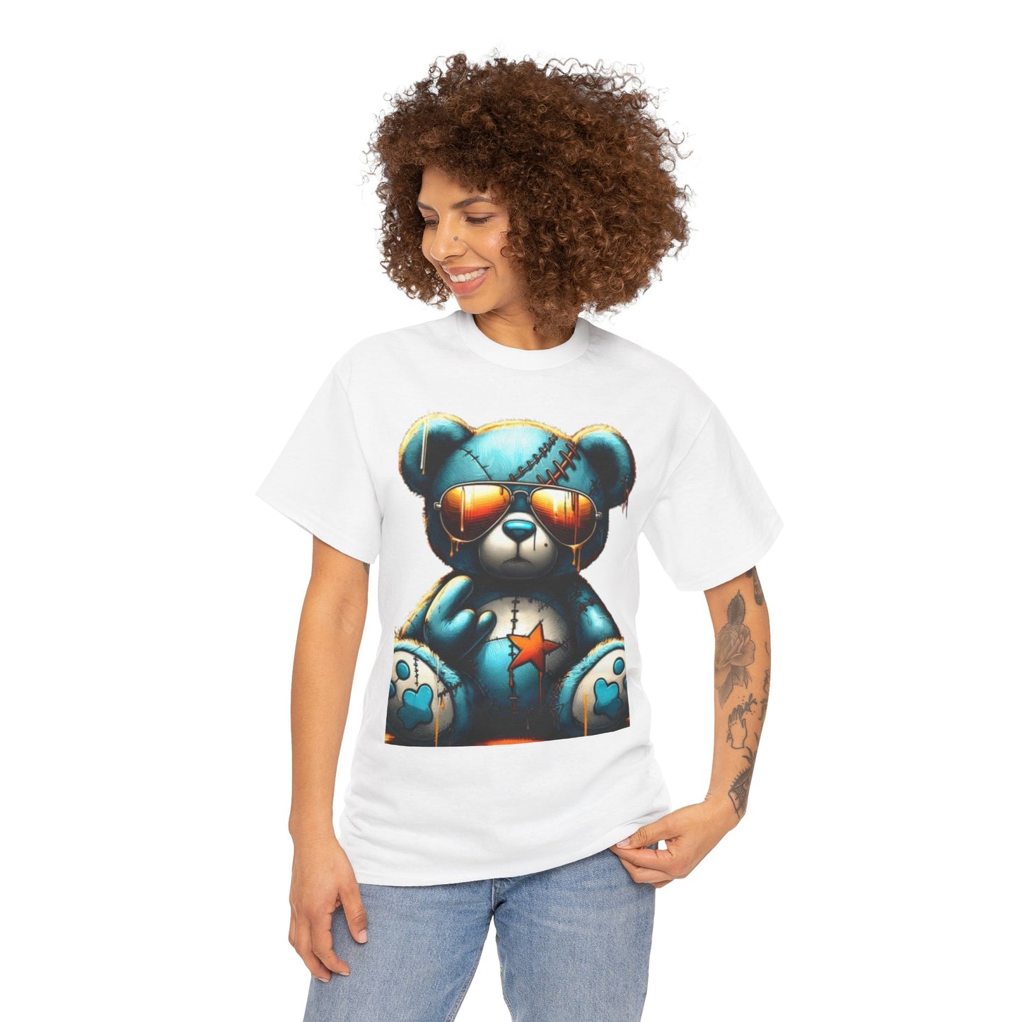 Cool Teddy Bear Cotton Graphic Tee