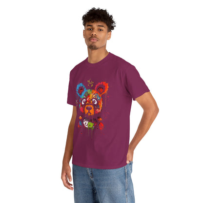 Colorful Bear Art Heavy Cotton Tee