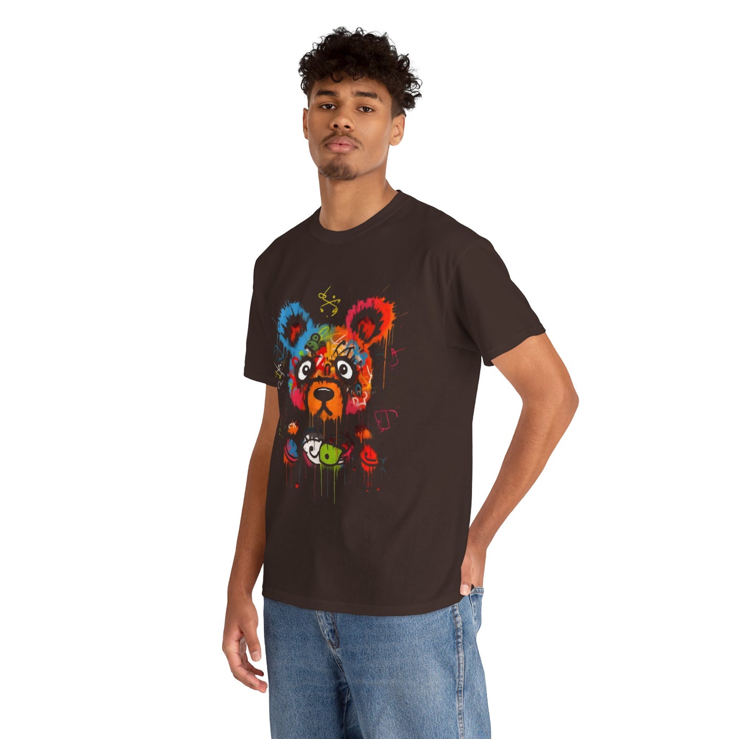 Colorful Bear Art Heavy Cotton Tee