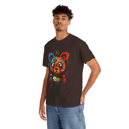 Colorful Bear Art Heavy Cotton Tee