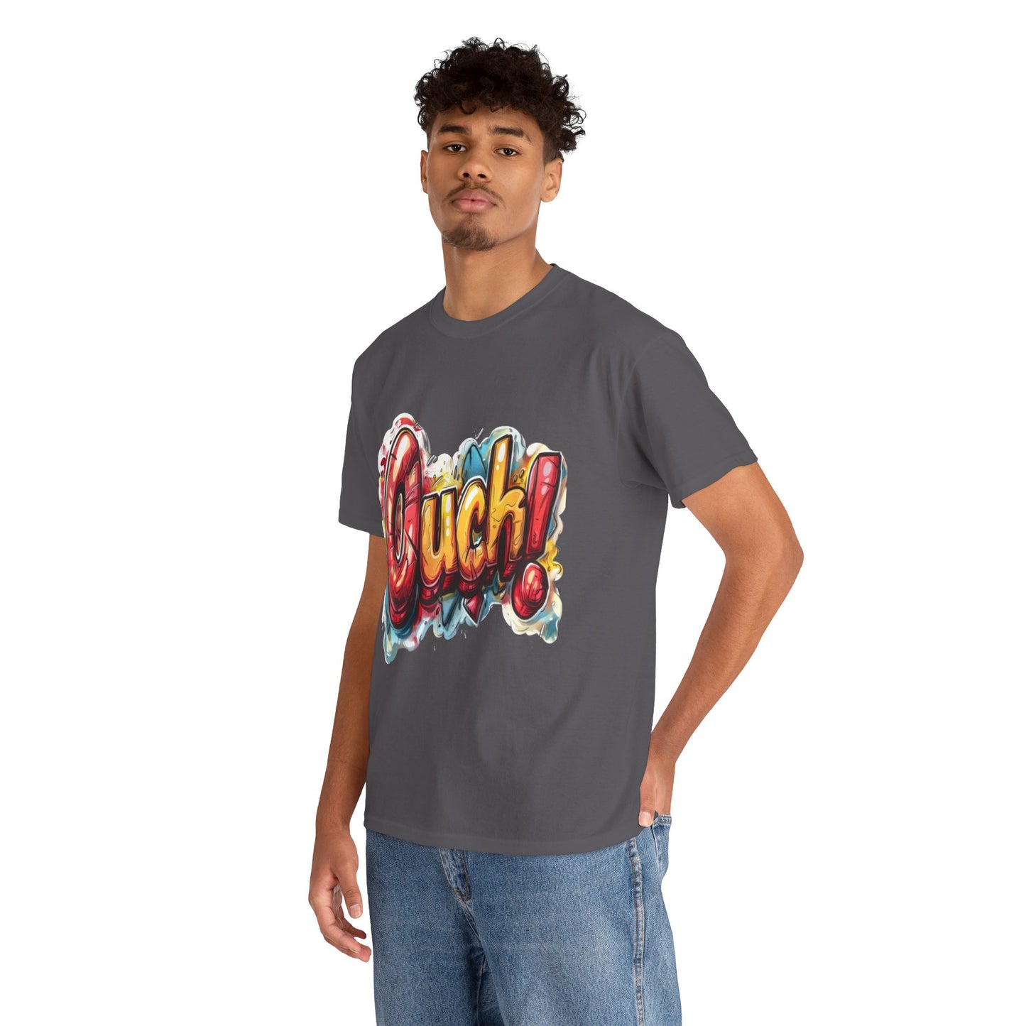 Vibrant Graphic Cotton Tee - 'Ouch!'