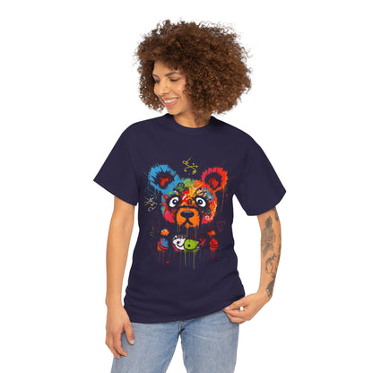 Colorful Bear Art Heavy Cotton Tee