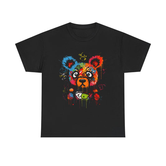Colorful Bear Art Heavy Cotton Tee