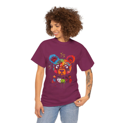 Colorful Bear Art Heavy Cotton Tee