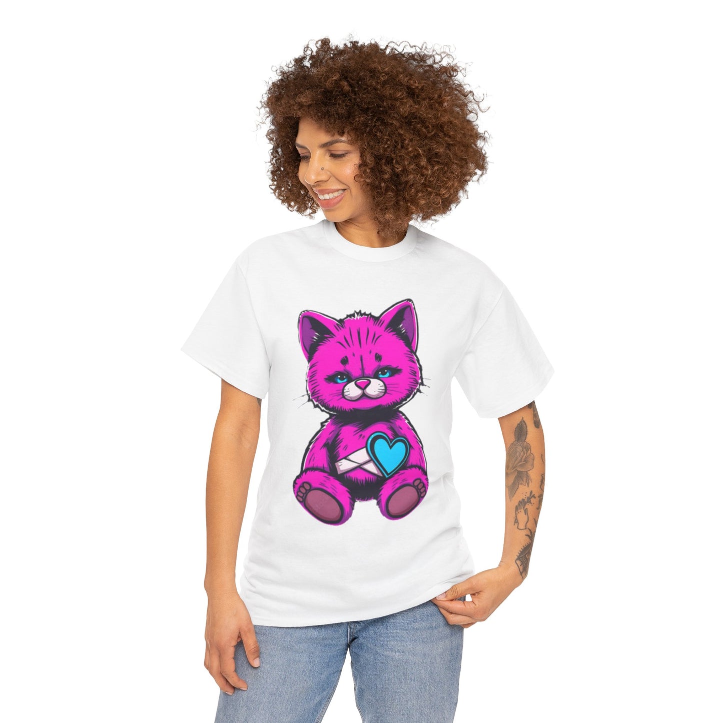 Cute Cat Graphic Cotton Tee