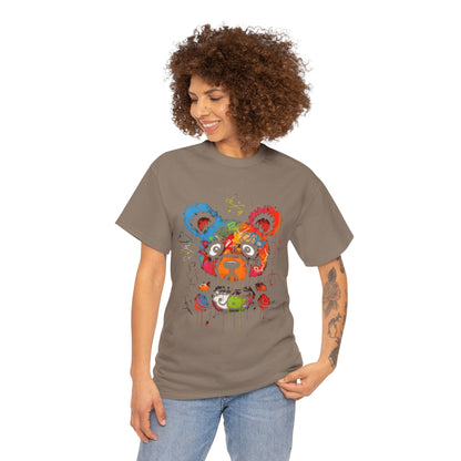 Colorful Bear Art Heavy Cotton Tee