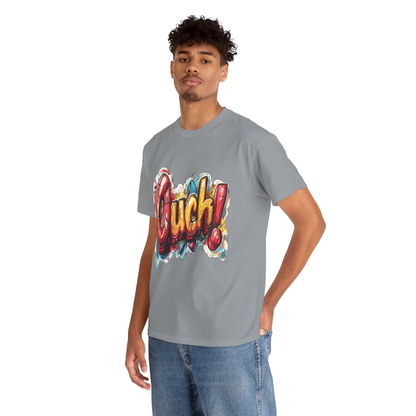 Vibrant Graphic Cotton Tee - 'Ouch!'