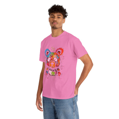Colorful Bear Art Heavy Cotton Tee