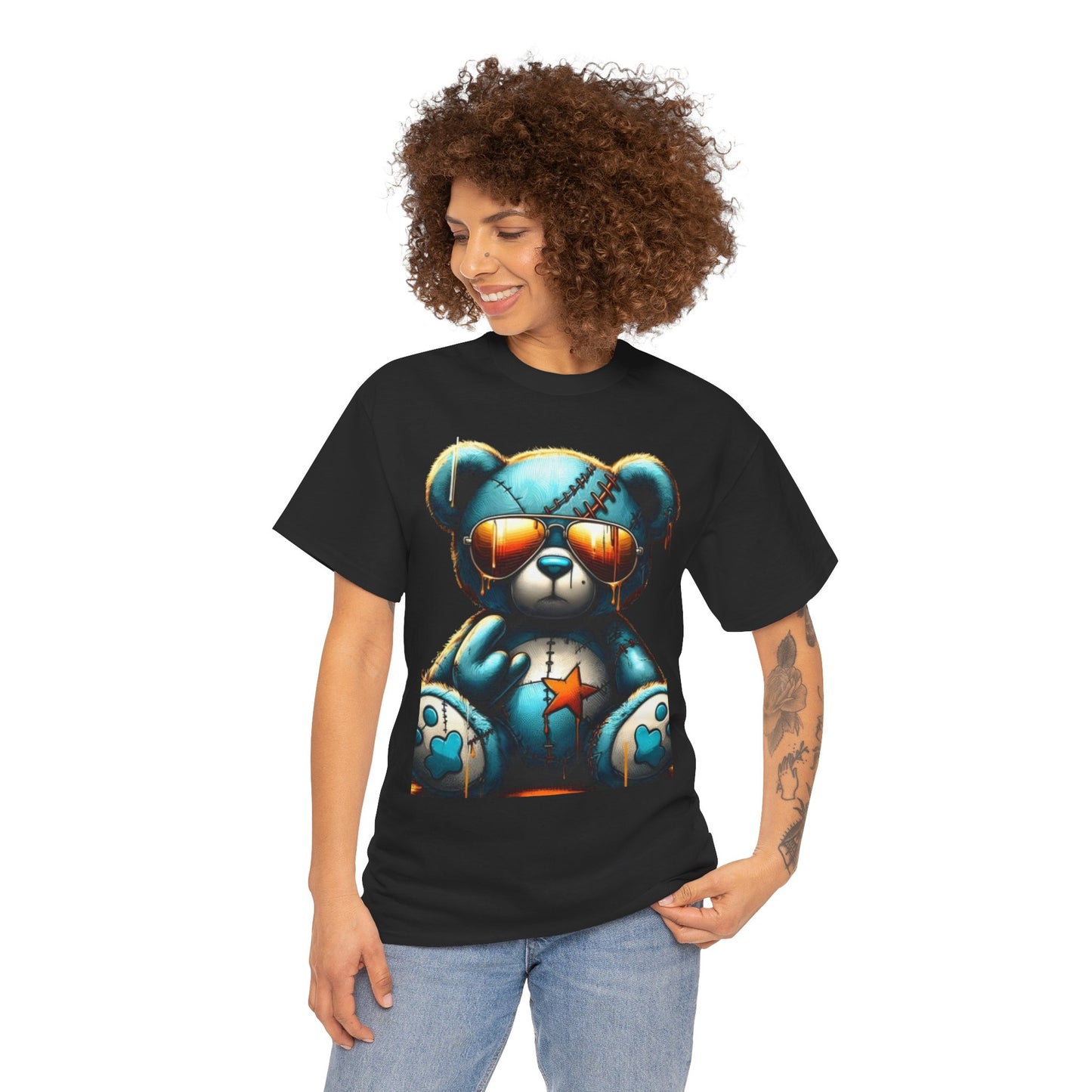 Cool Teddy Bear Cotton Graphic Tee