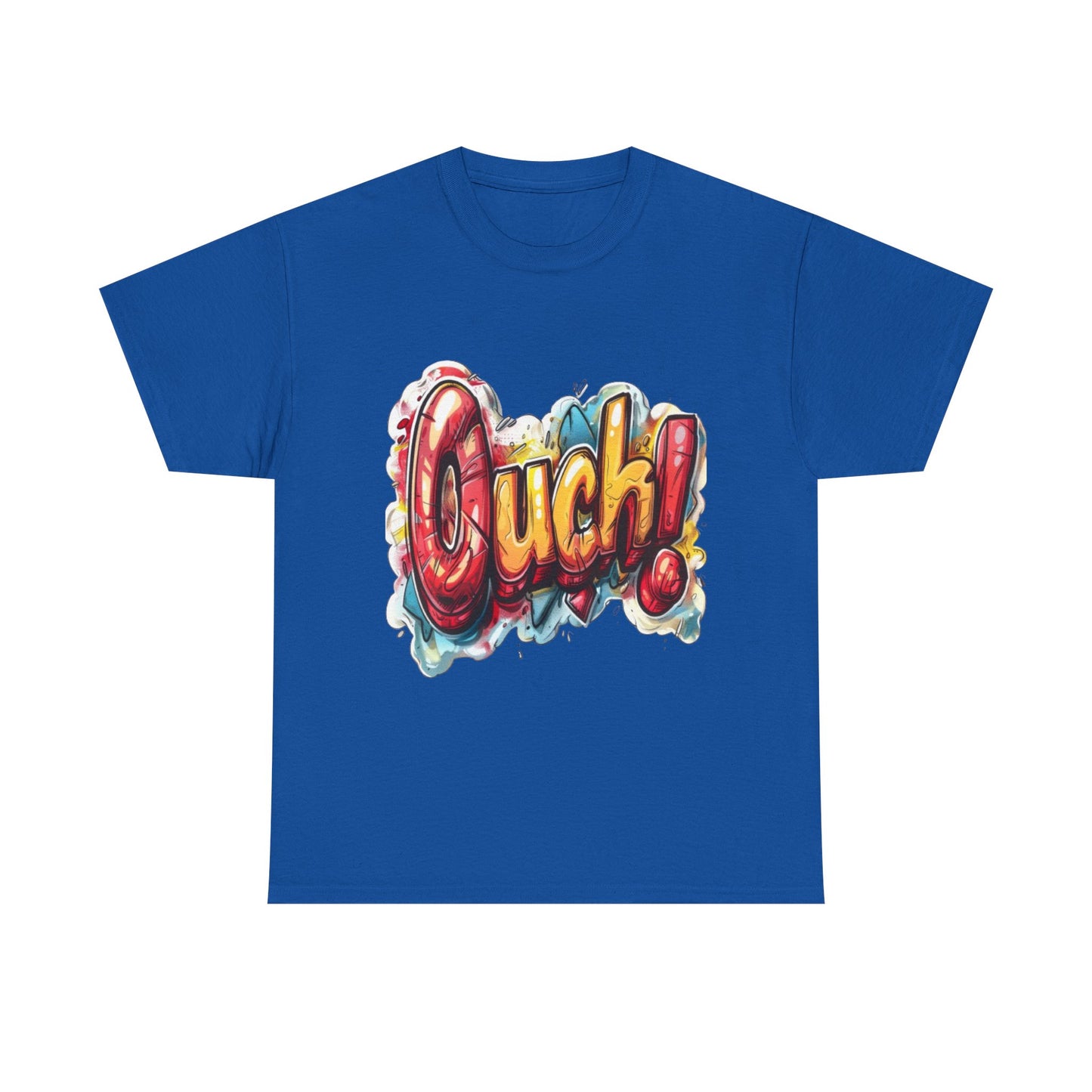 Vibrant Graphic Cotton Tee - 'Ouch!'