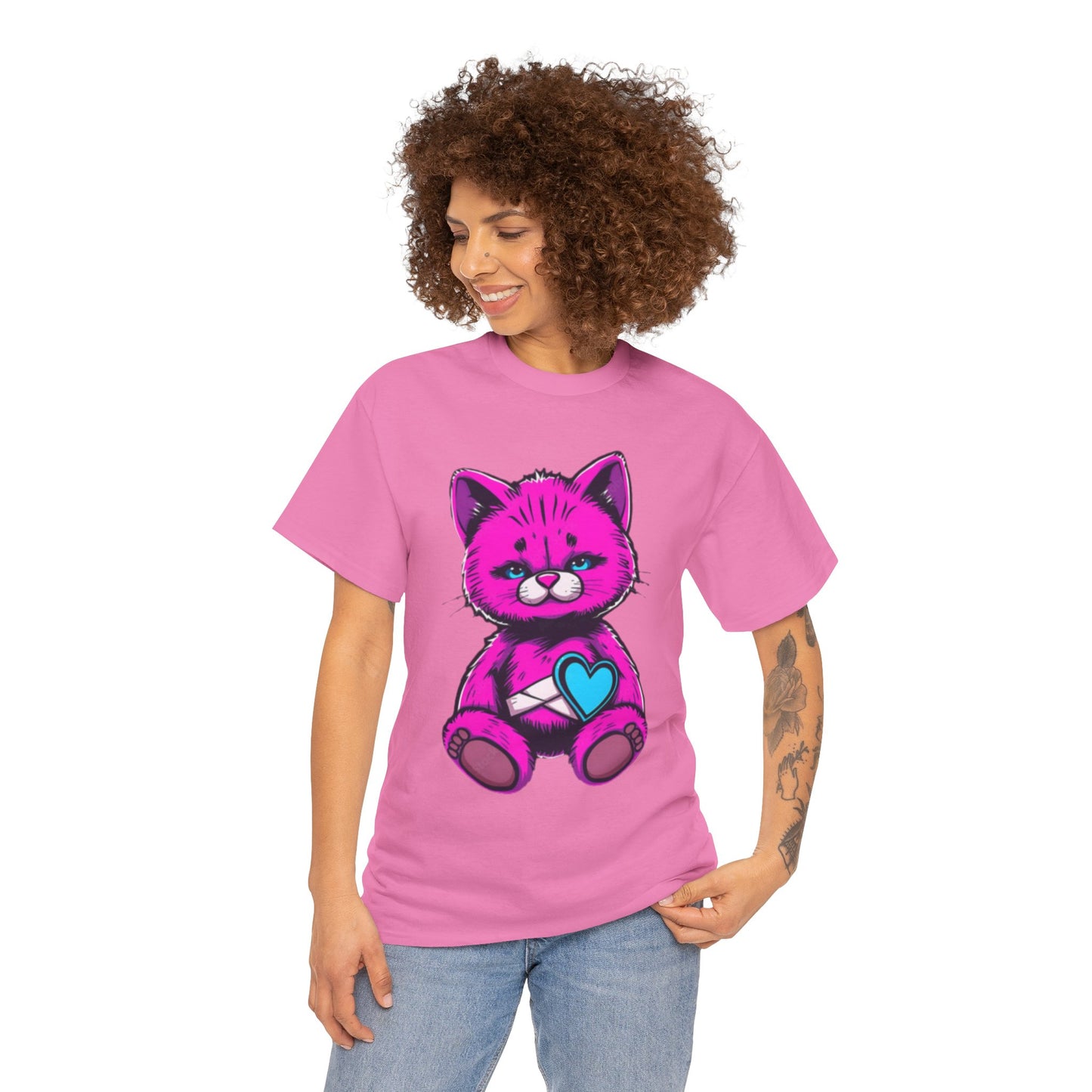 Cute Cat Graphic Cotton Tee