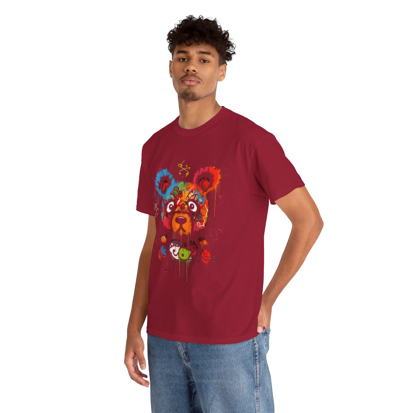 Colorful Bear Art Heavy Cotton Tee