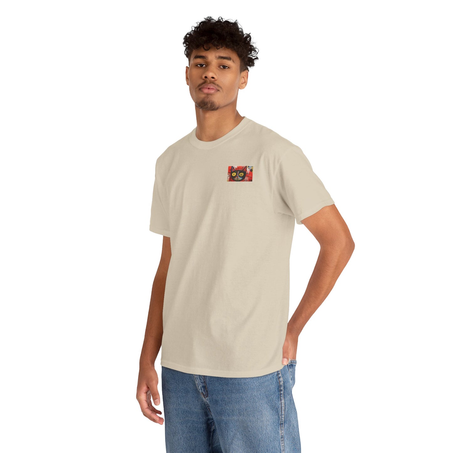 Vibrant Cat Art Cotton Tee