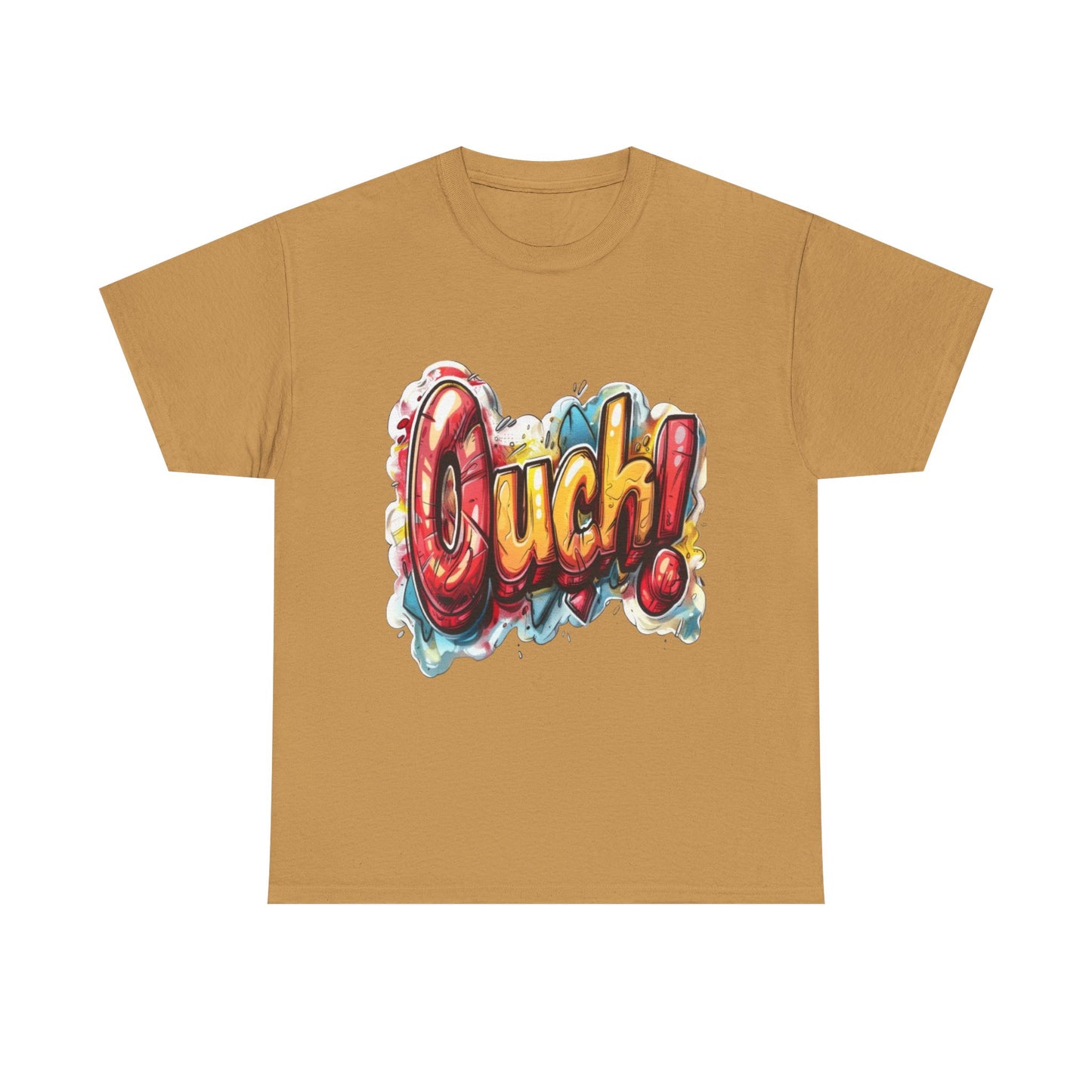 Vibrant Graphic Cotton Tee - 'Ouch!'