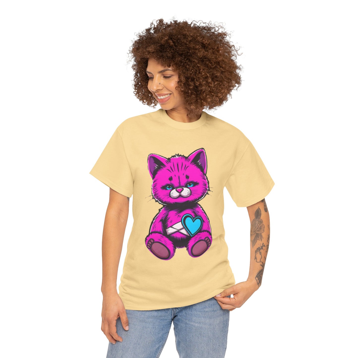 Cute Cat Graphic Cotton Tee