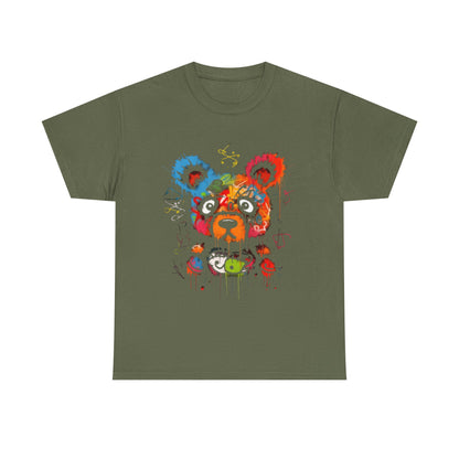 Colorful Bear Art Heavy Cotton Tee