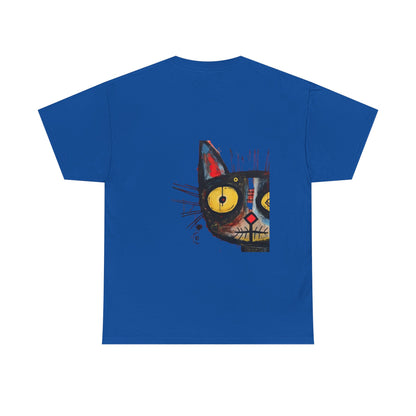 Vibrant Cat Art Cotton Tee