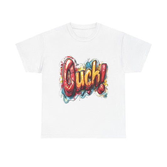 Vibrant Graphic Cotton Tee - 'Ouch!'