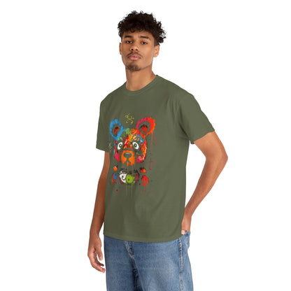 Colorful Bear Art Heavy Cotton Tee