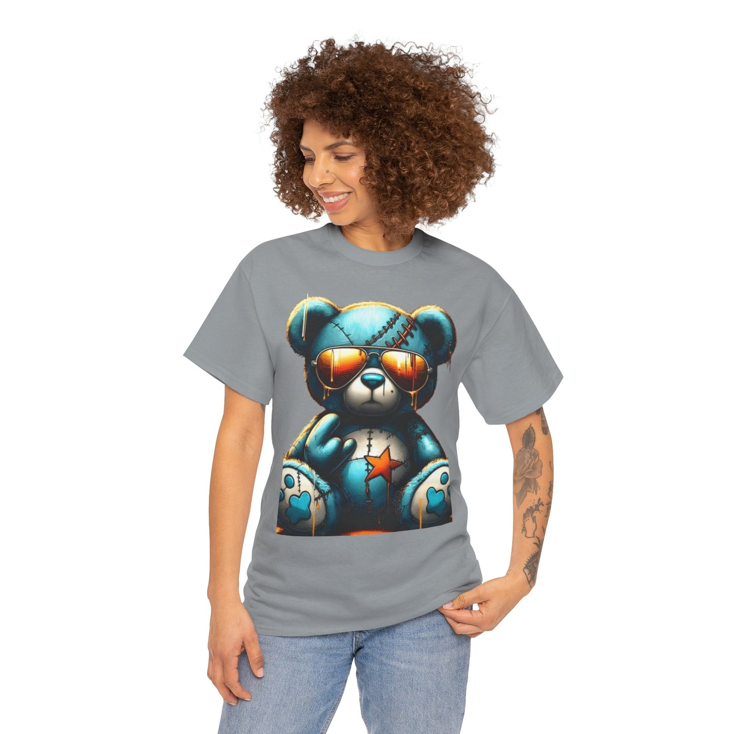 Cool Teddy Bear Cotton Graphic Tee
