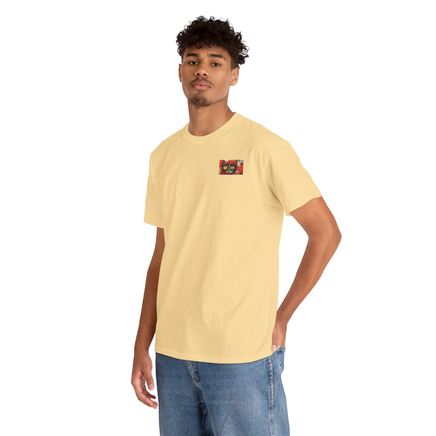 Vibrant Cat Art Cotton Tee